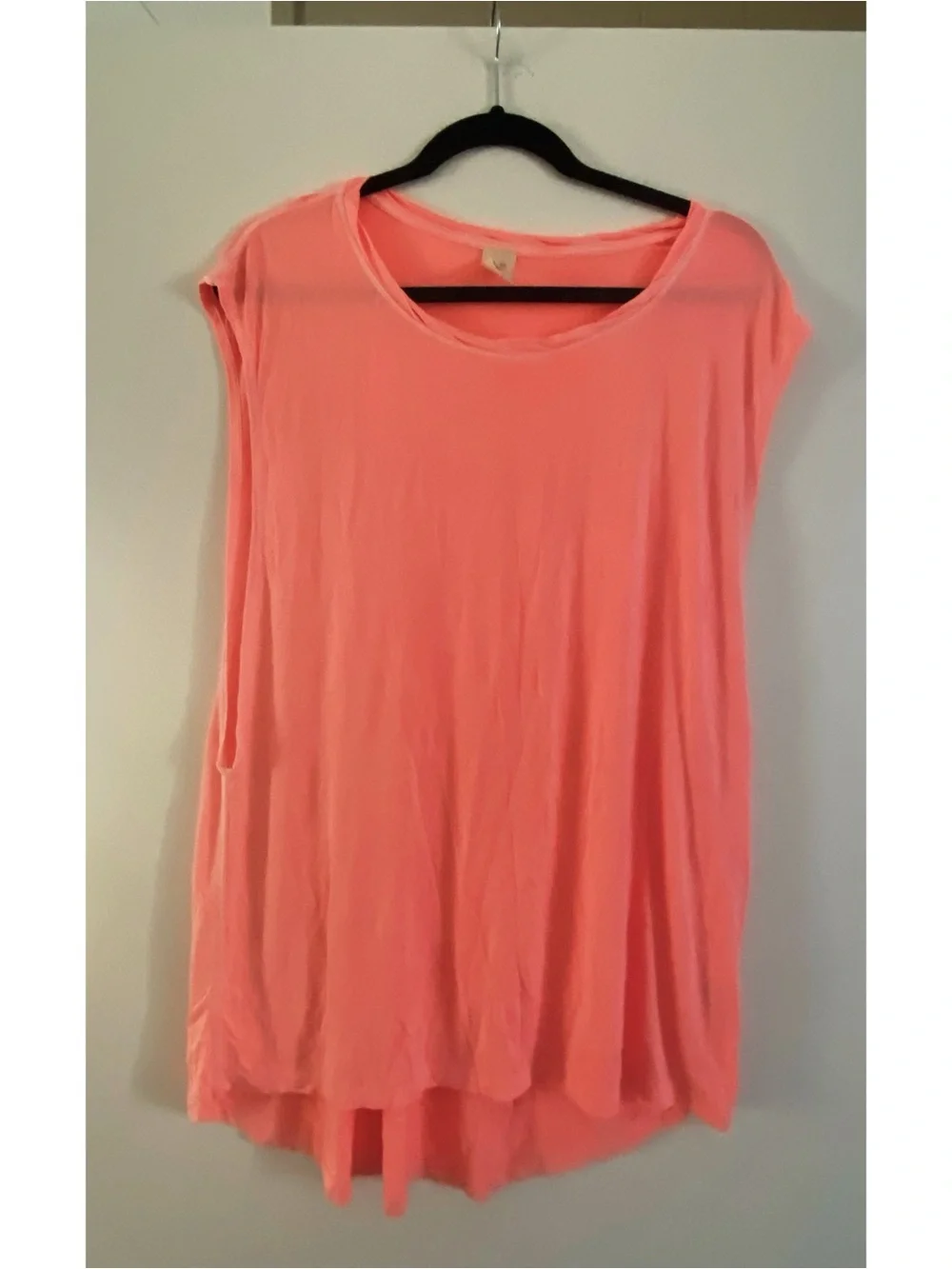 FREE PEOPLE Neon Pink Muscle Tank Top Size Large - Picture 4 of 6